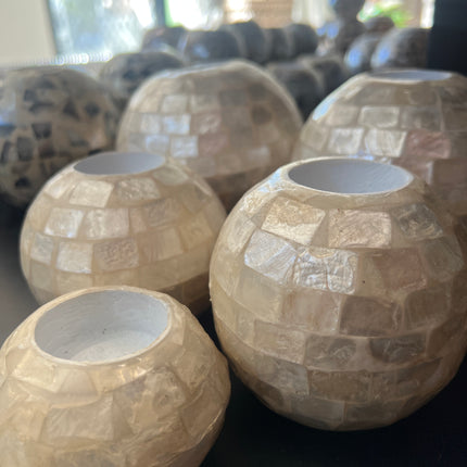 Pearl Shell Tea Light Candle Holders