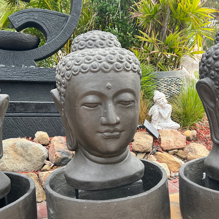 Black Buddha Head Water Feature Medium