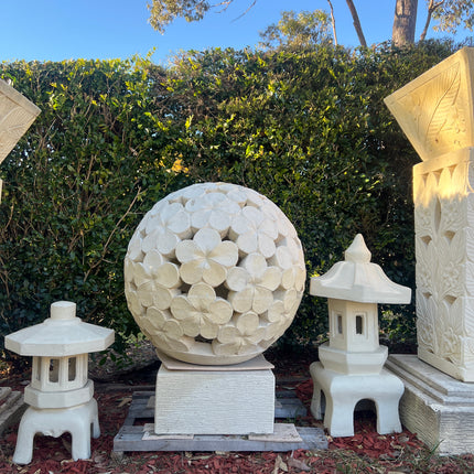 Large Limestone Frangipani Sphere