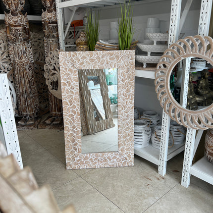 Frangipani White Wash Mirror Medium