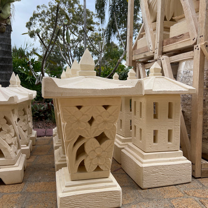 Limestone Wide Brimmed Frangipani Lantern