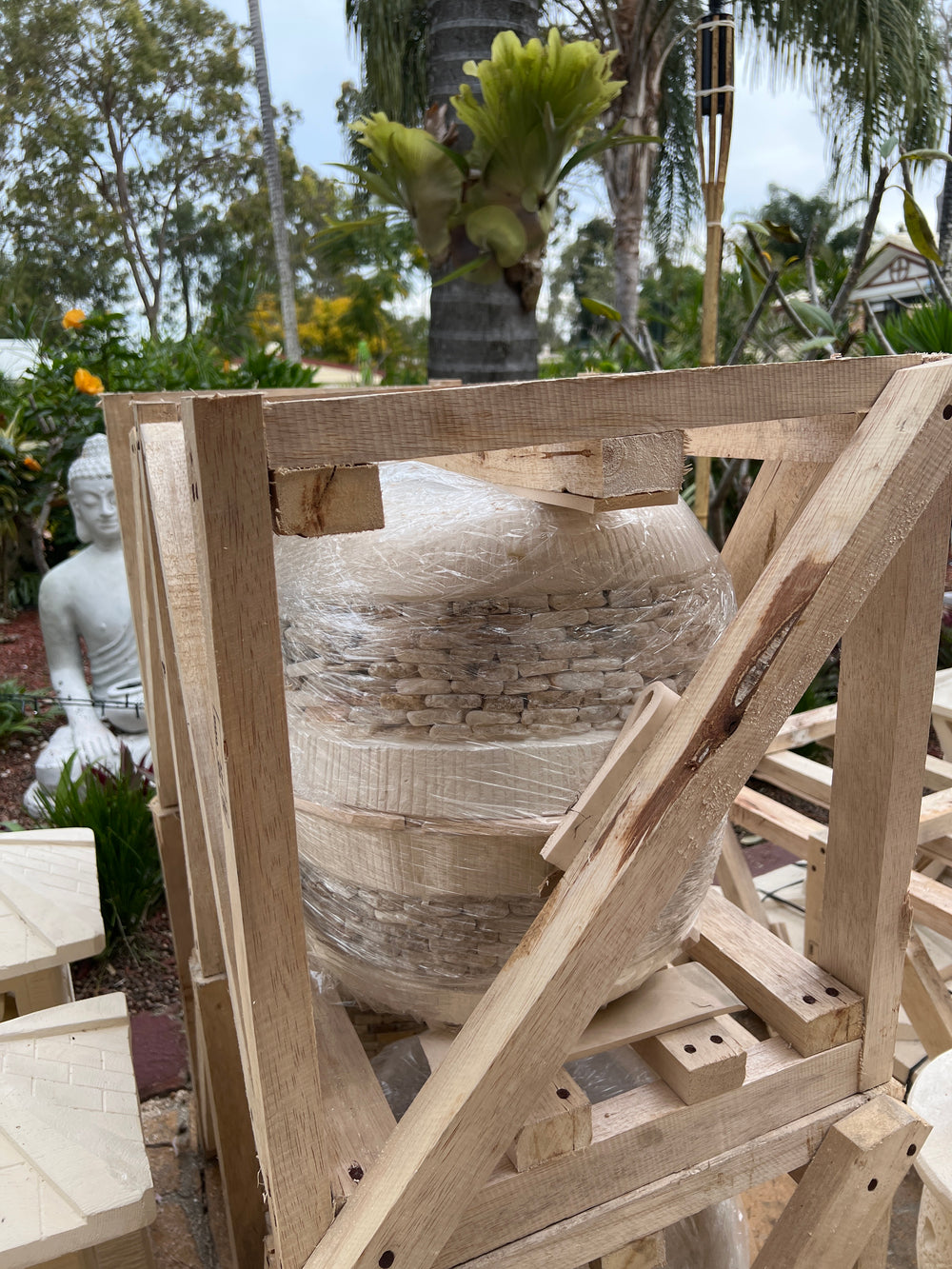 Stone Planter Pot - Low Circle