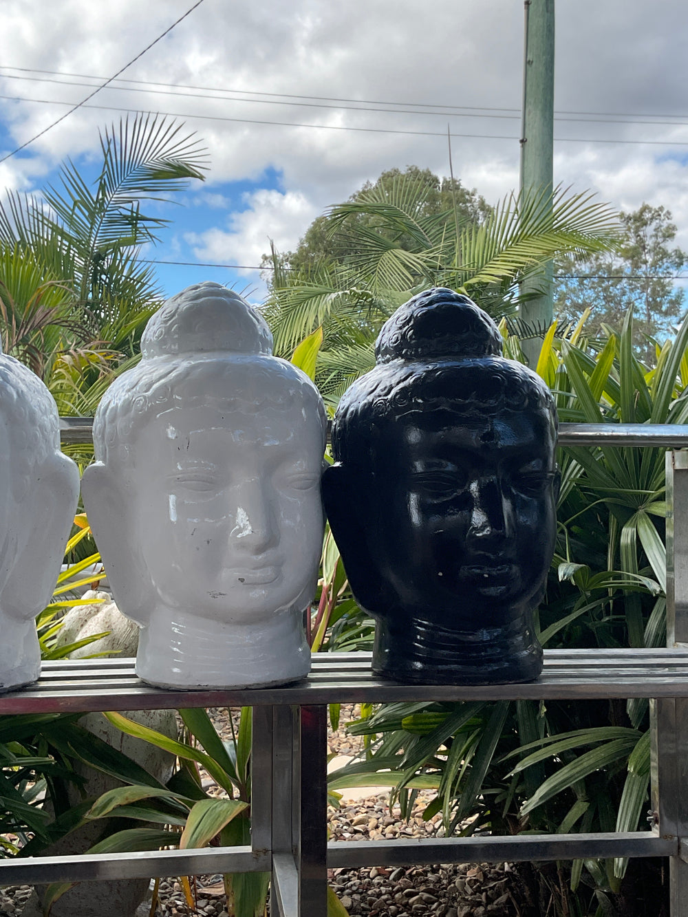 Buddha Heads - Black & White