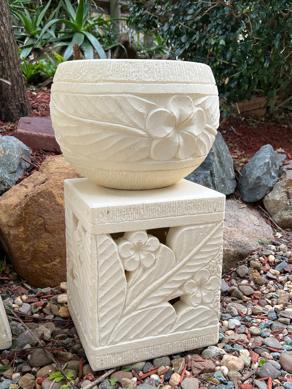 Frangipani Limestone Planters