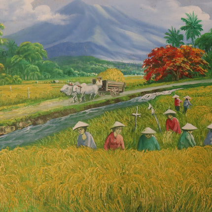 Balinese Workers in Rice Field