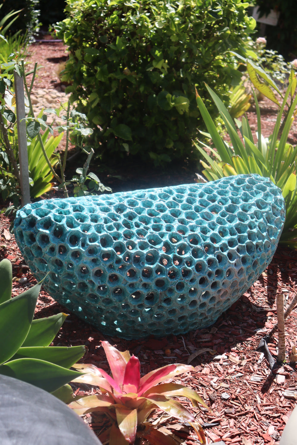 Abstract Coral Sphere Pot