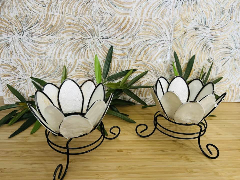 Shell Candle Holders Set of 2 Style 6