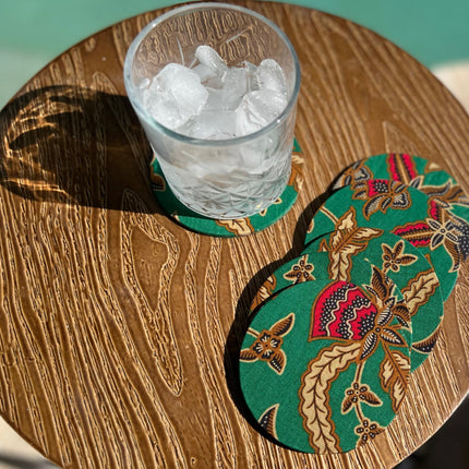 Traditional Green Fabric Coasters