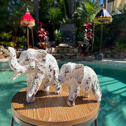 Handcrafted Elephant Statue - White