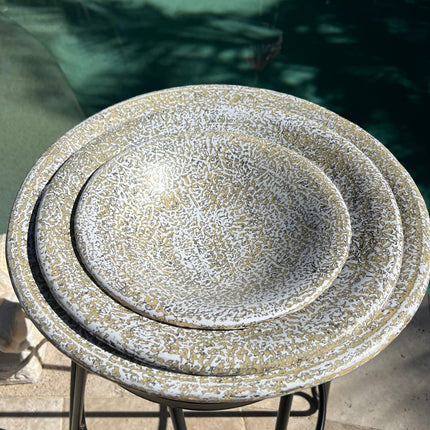 Speckled Gold Round Serving Platter