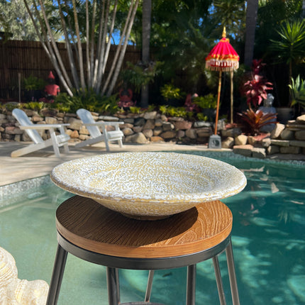 Speckled Gold Round Serving Platter