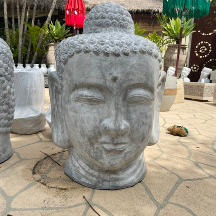Large Buddha Head  Grey