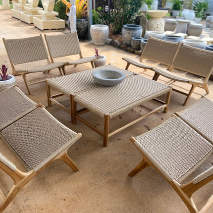 Hand Made Rattan Chairs & Table Setting (4 chairs)