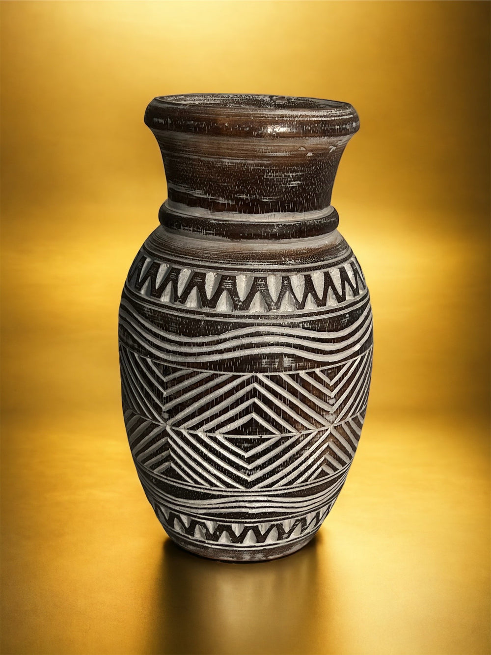 Wooden Egyptian Pot