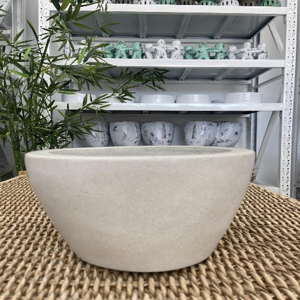 Small smooth edged concrete bowl Terracotta