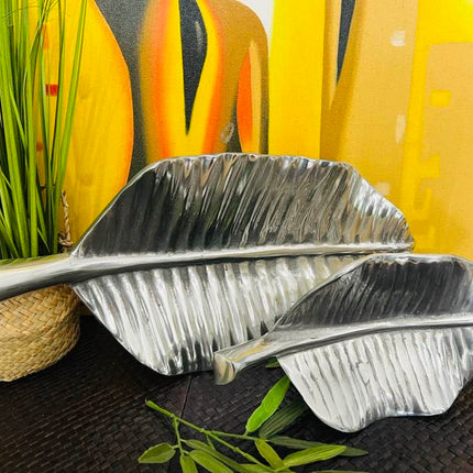 Silver Palm Leaf Platter Small