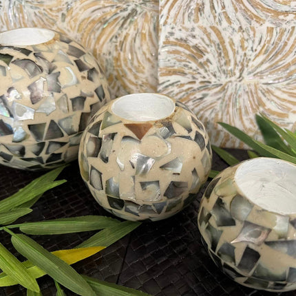 Set of 3 Shell Candle Holders Style 2